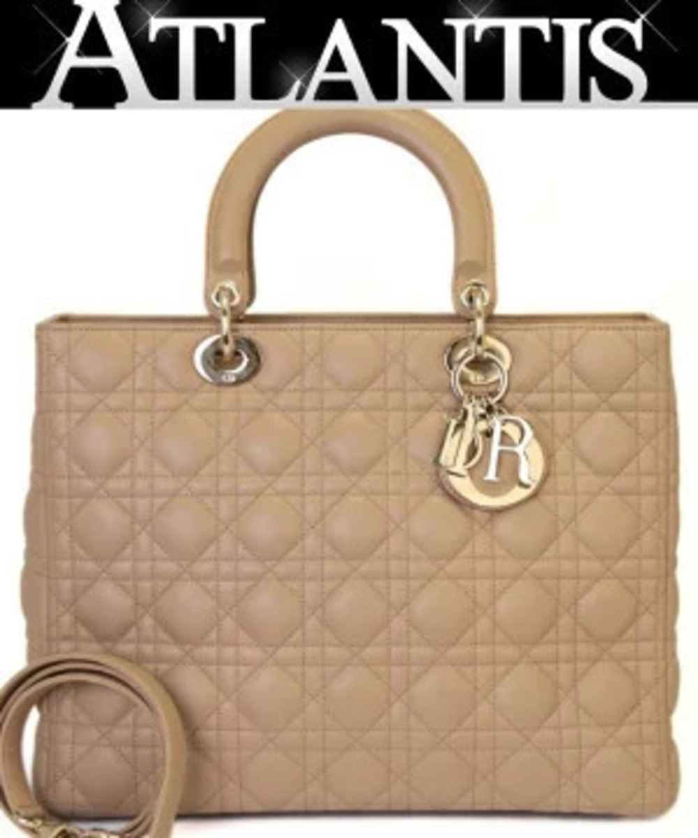 Christian Dior Lady Cannage Bag Lambskin Beige Cream
